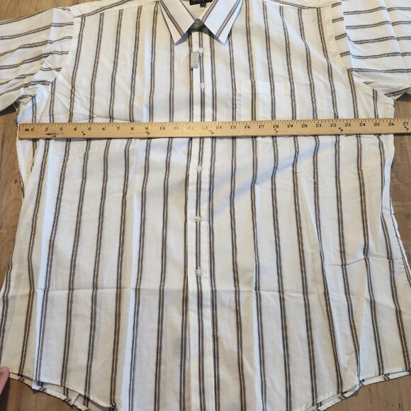 Botany 500 Shirt Vintage Button Down‎ Short Sleeve White Striped 17.5 NEW NWT - Picture 10 of 10